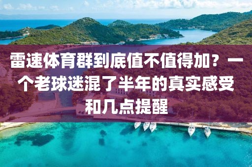 雷速体育群到底值不值得加?一个老球迷混了半年的真实感受和几点提醒