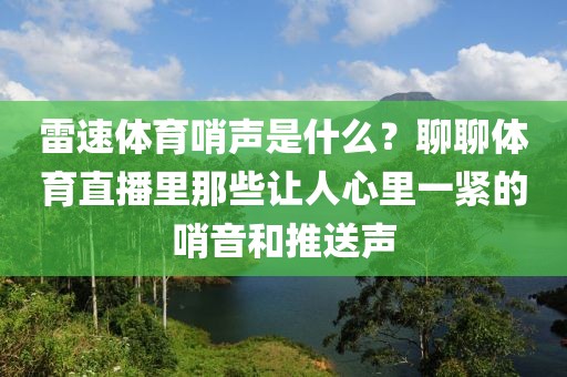 雷速体育哨声是什么?聊聊体育直播里那些让人心里一紧的哨音和推送声