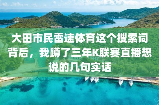 大田市民雷速体育这个搜索词背后，我蹲了三年K联赛直播想说的几句实话